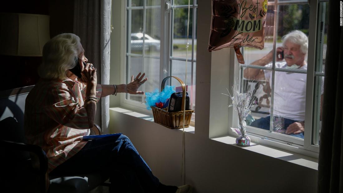 Mary Faye Cochran sings &quot;You Are My Sunshine&quot; to her son Stacey Smith from her senior-living facility in Smyrna, Georgia, on May 10. It was Mother&#39;s Day in the United States.